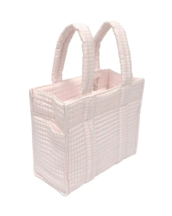 Quilted Mini Go Go Tote | Pimlico Stripe Pink