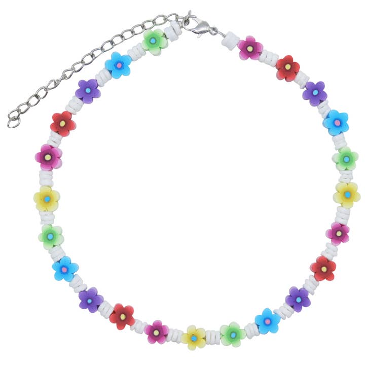16" Puka Shell Necklace | Rainbow Daisy