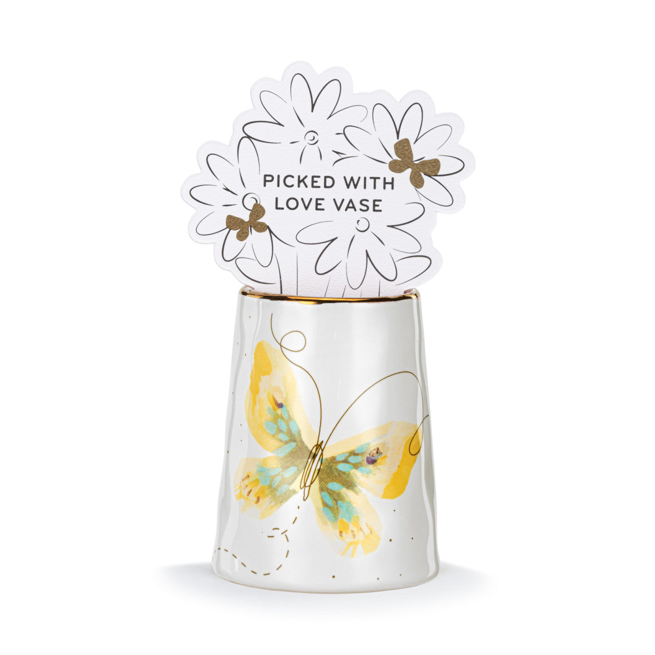 Picked With Love Vase | Yellow & Blue Butterfly