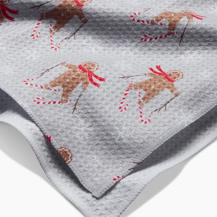 Tea Towel | Gingerbread Skiers