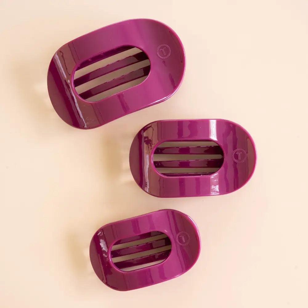 Teleties | Mulberry | Flat Round Clip | Assorted Sizes