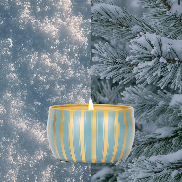 Icy Blue Pine Holiday Tin Candle