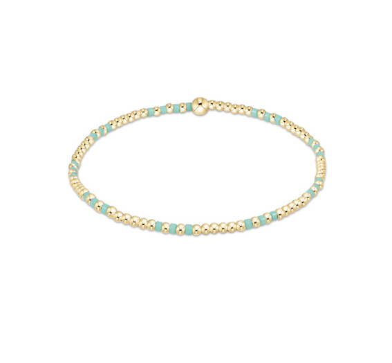 Hope Joy Pattern 2mm Bead Bracelet | Mint