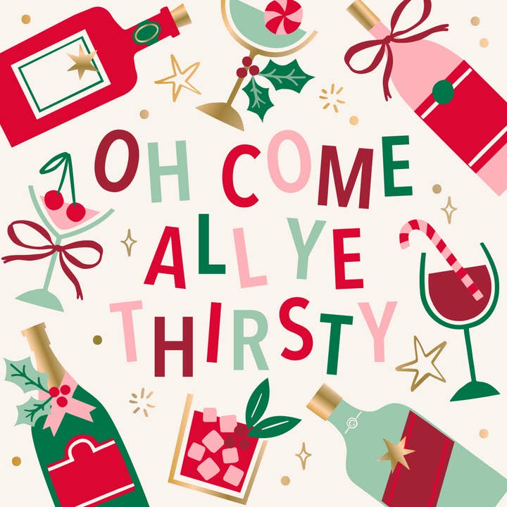 Cocktail Napkins | Oh Come All Ye Thirsty