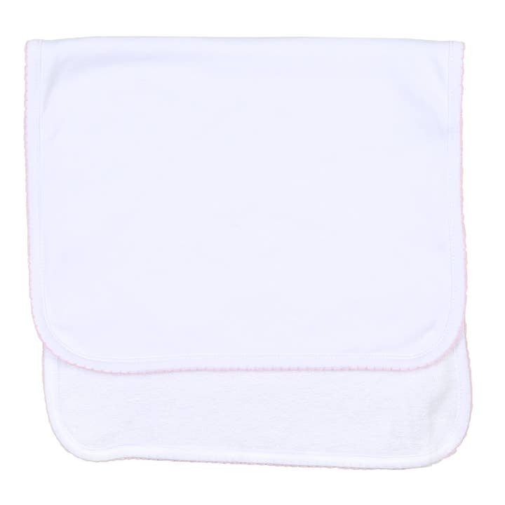 Essentials Burp Cloth | Pink Trim