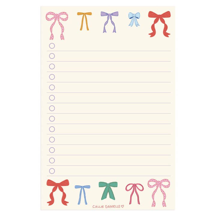 Notepad | To Do List | Coquette Bows
