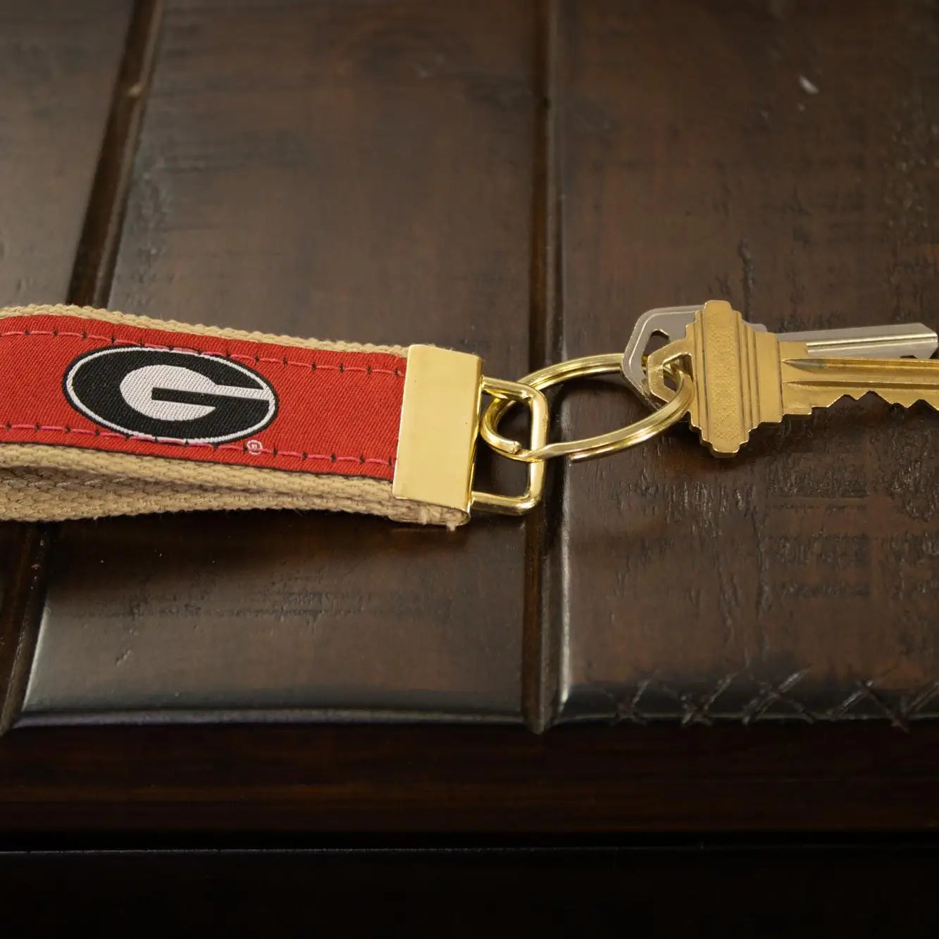 Woven Ribbon Keychain | Georgia Red