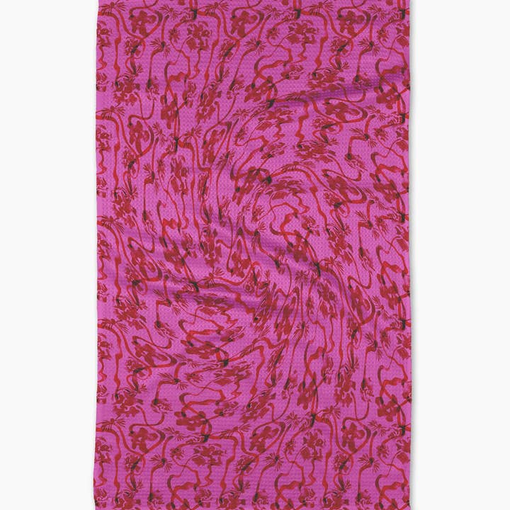 Tea Towel | Floral Swirls Pink