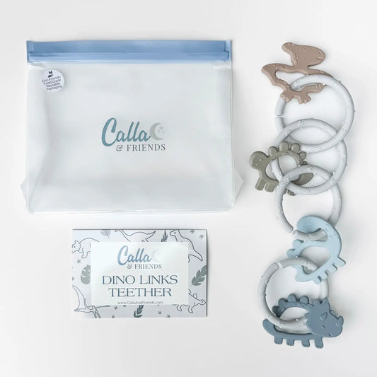 Dino Rings Silicone Teether | Blue/Green
