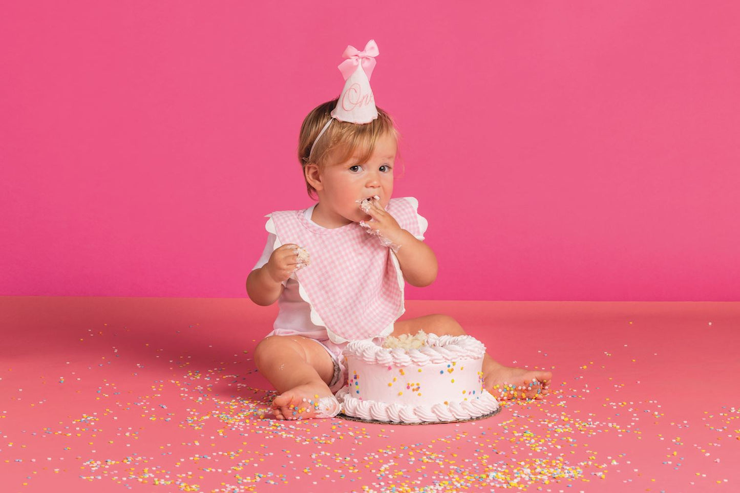 Pink Gingham Cake Smash Set