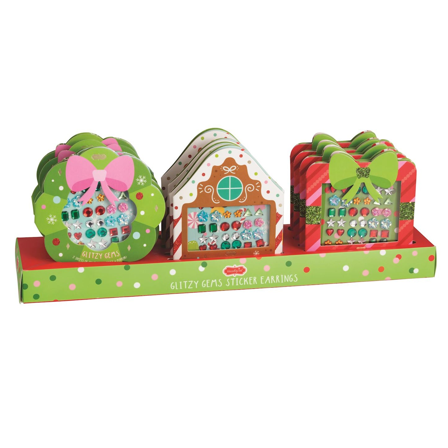 Christmas Glitzy Gems Sticker Earrings | Assorted Styles