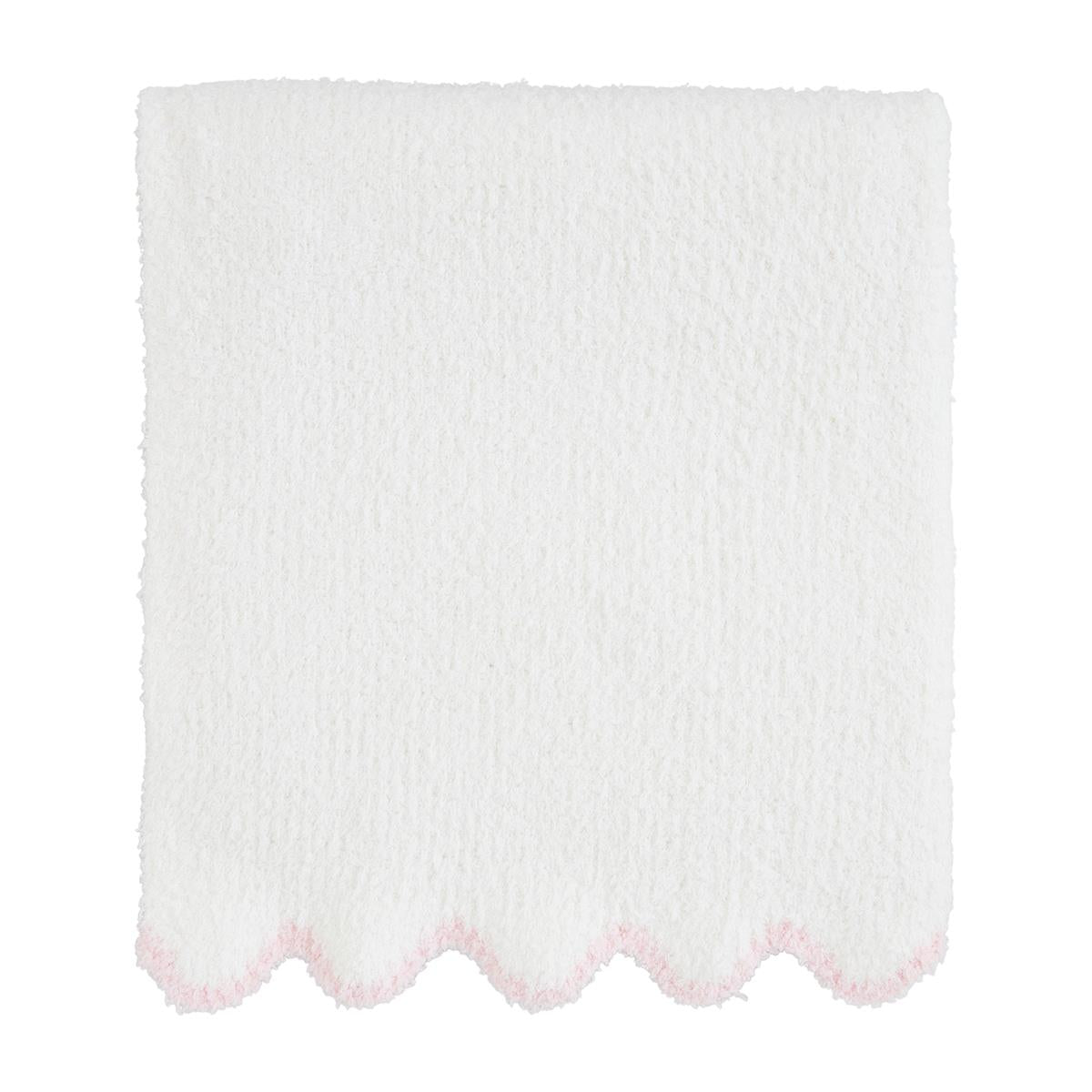 Chenille Blanket | Pink Trim Scallop