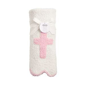 Pink Cross Chenille Blanket
