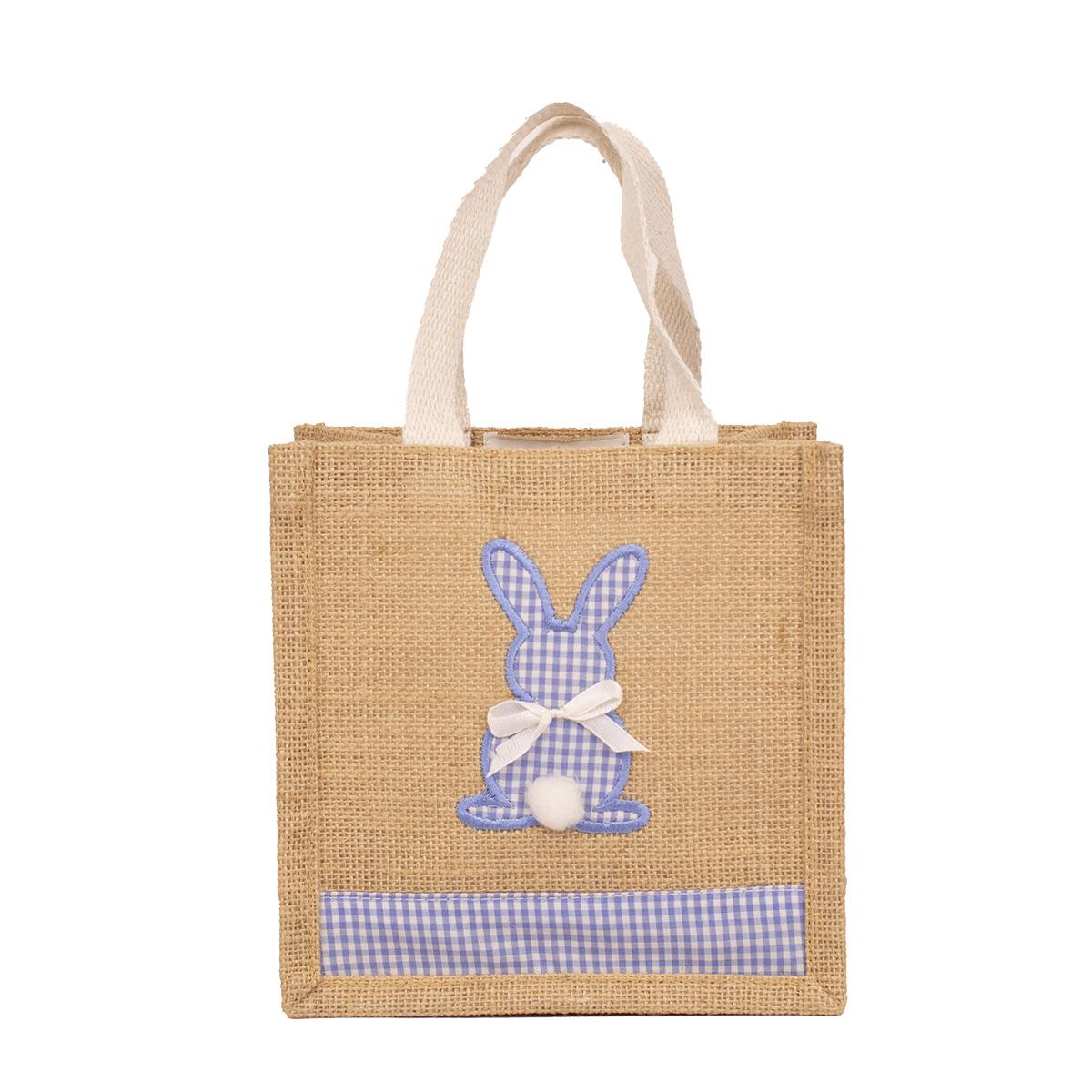 Petite Gift Tote | Gingham Bunny | Blue