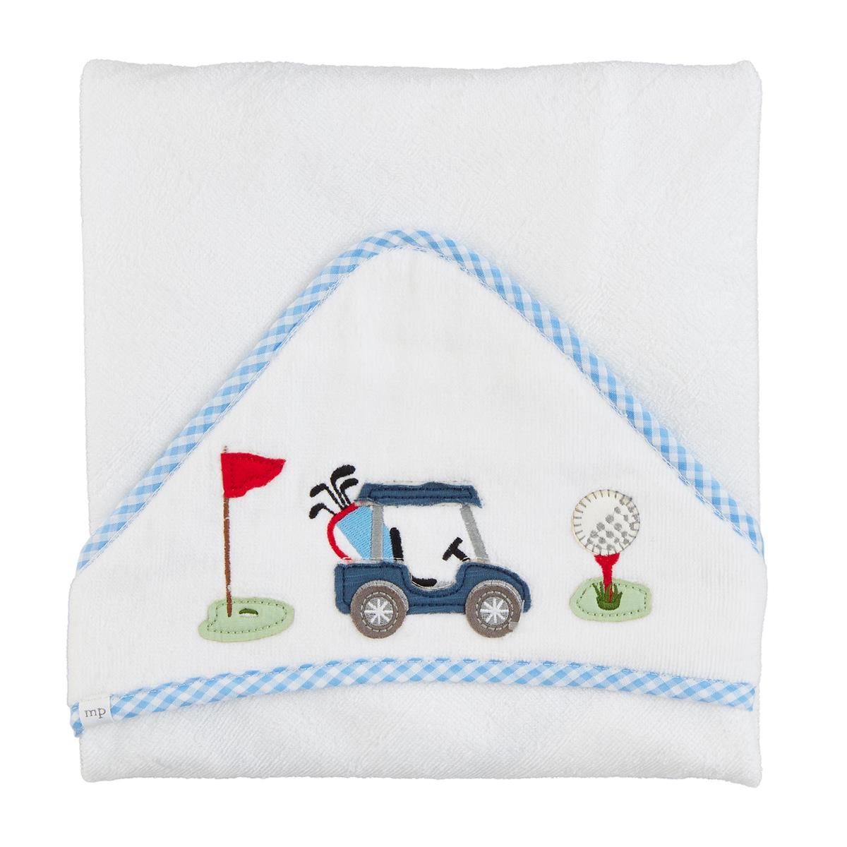 Applique Hooded Towel - Blue Golf