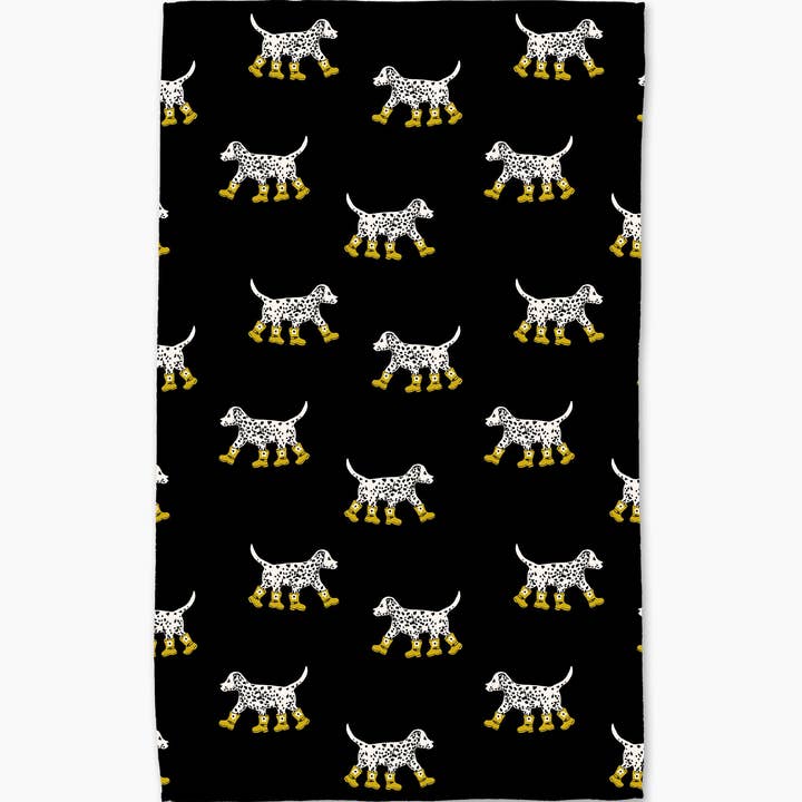 Tea Towel | Dalmatian in Boots Black
