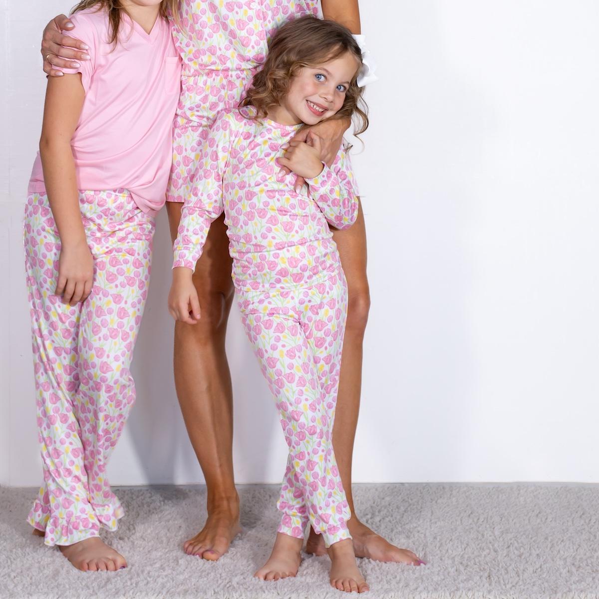 Kid's Long Sleeve Pajamas | Tulip Fields