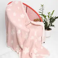 Star Print Throw Blanket - Pink