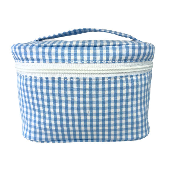 Mini Train Case | Baby Blue Gingham