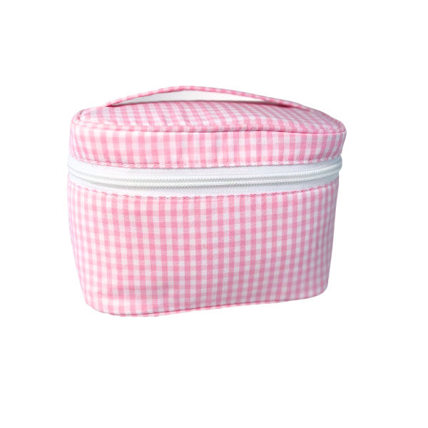 Mini Train Case | Pink Gingham