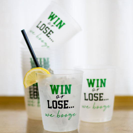 Win or Lose Party Cups Frosted Cups