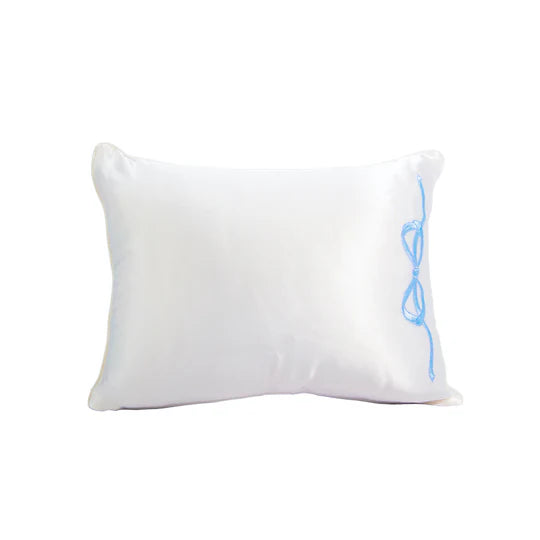 Satin Baby Pillow | Blue Bow