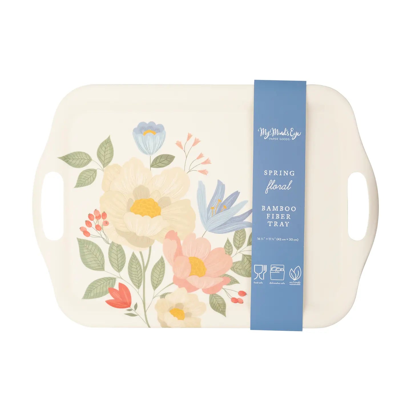 Spring Floral Reusable Bamboo Tray