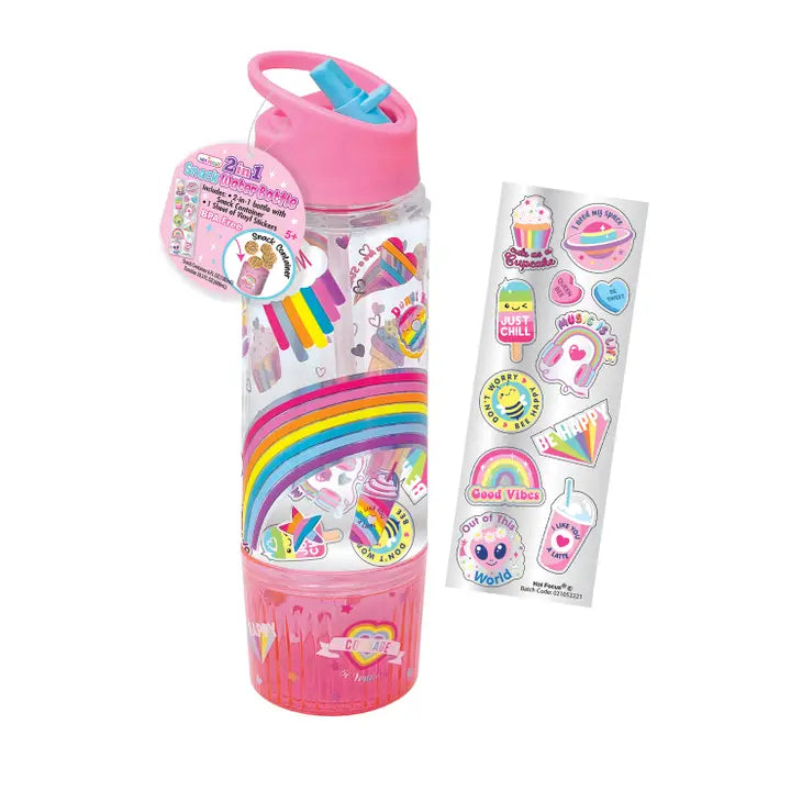 2 in 1 Snack Water Bottle | Rainbow