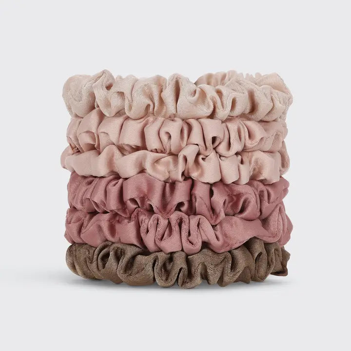 Ultra Petite Satin Scrunchies 6pc | Terracotta