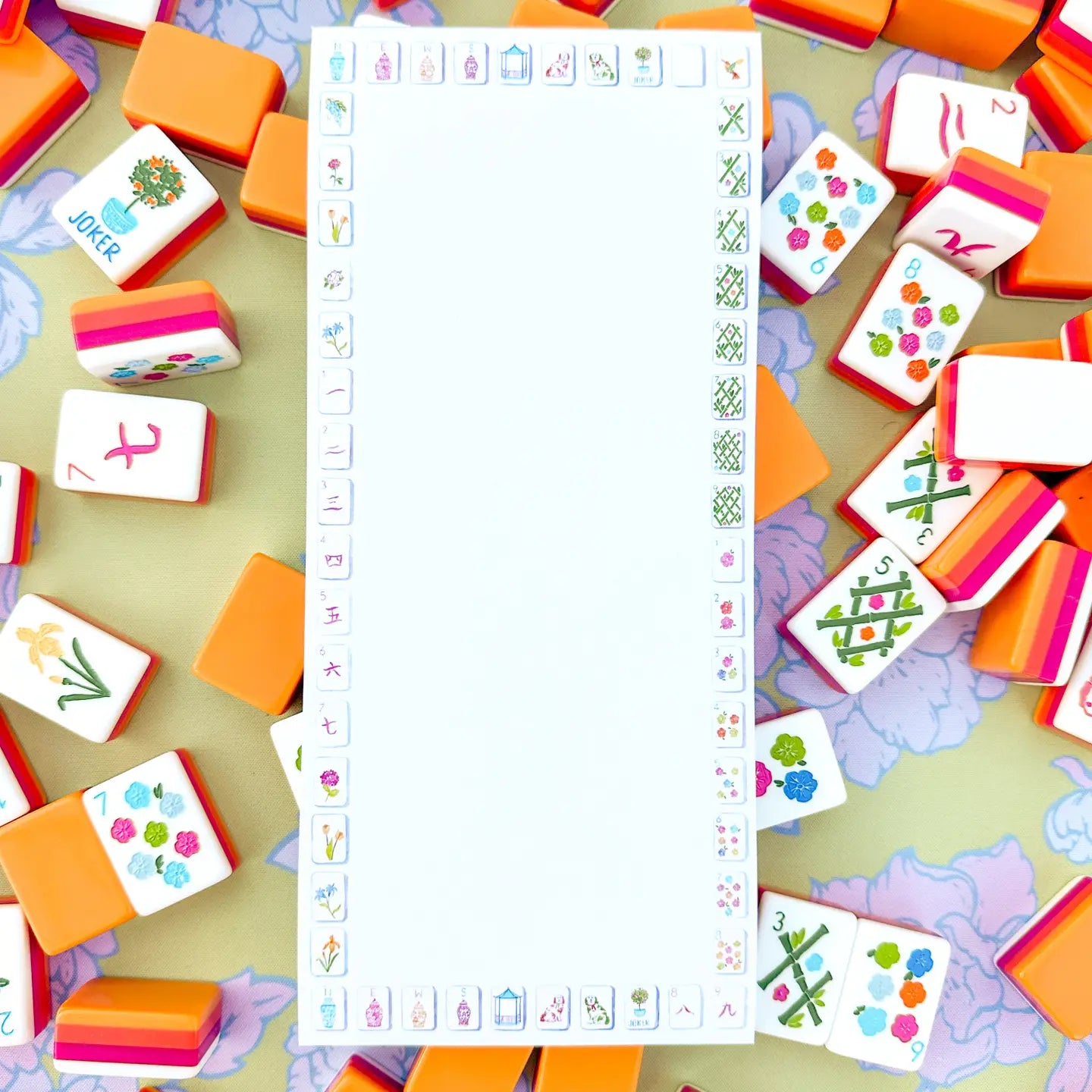 Sunset Mahjong Tiles Border Listpad