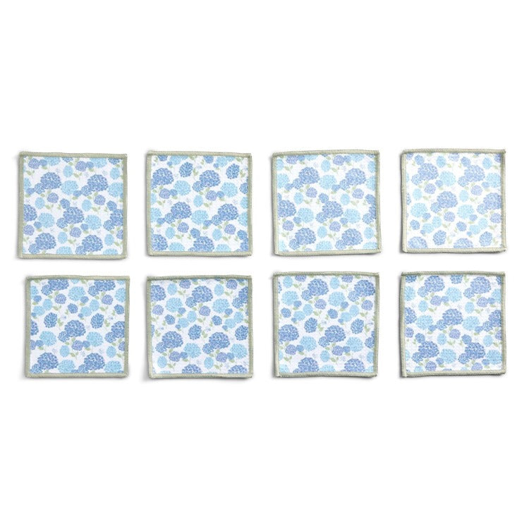 Hydrangea Absorbent Cocktail Napkins | Set of 8