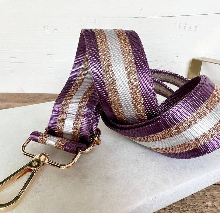 Bag Strap - Stripe Gold and Purple