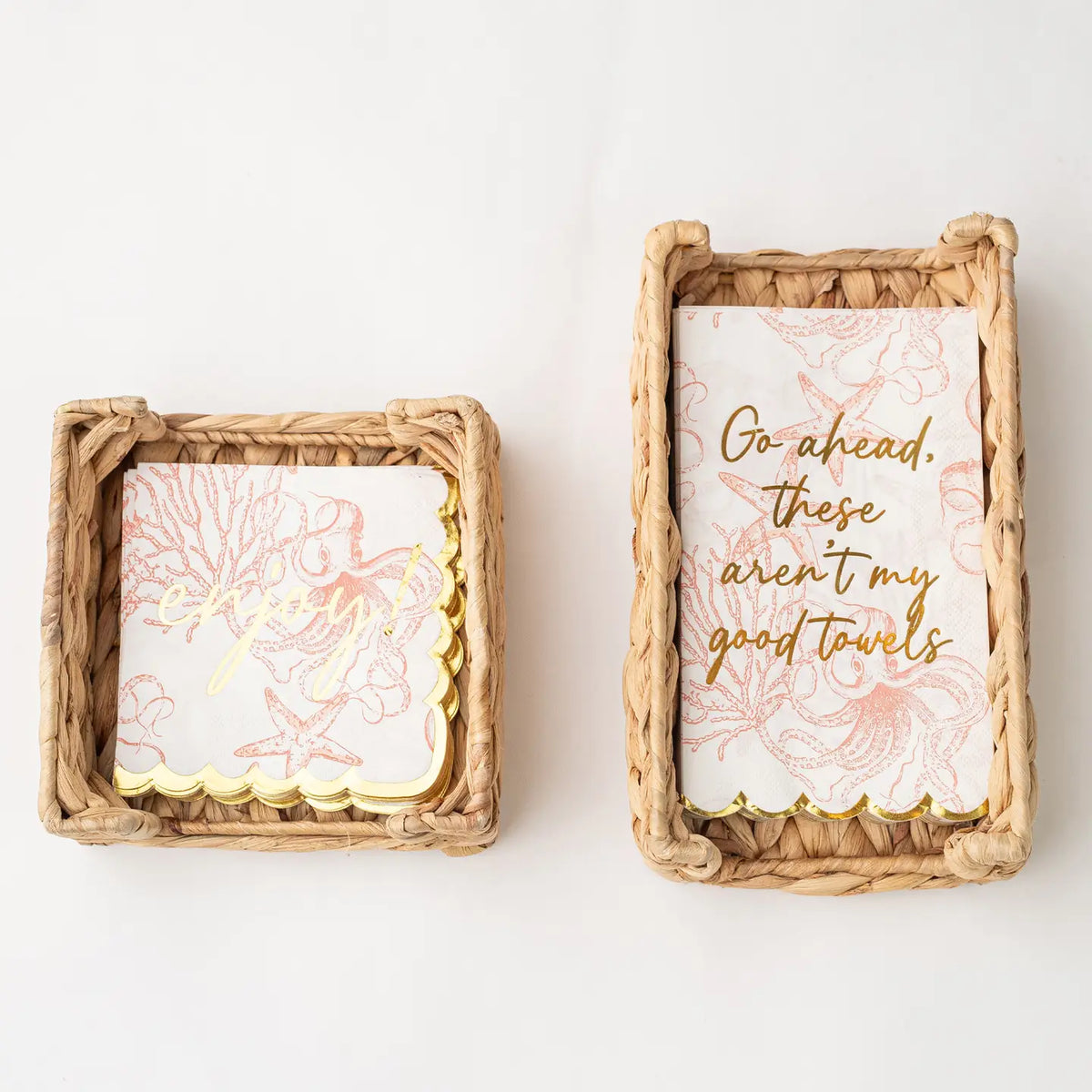 Beverage Napkin Tray | Natural Woven