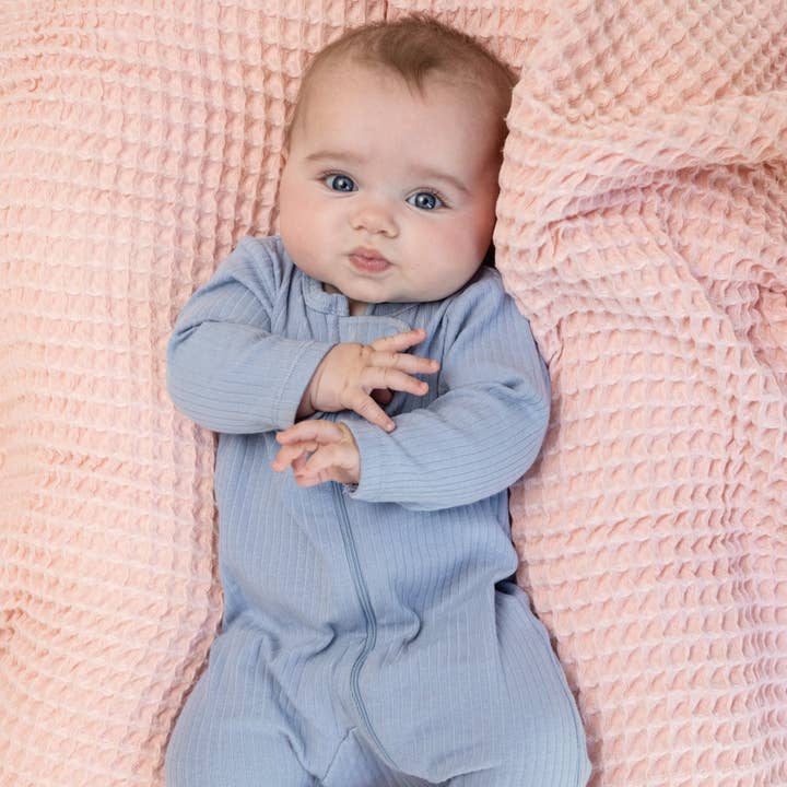 Waffle Baby Blanket | Blush Pink