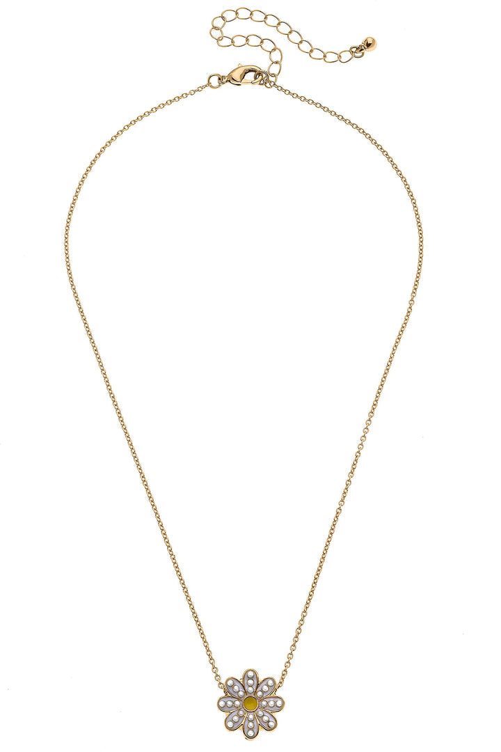 Zoey Daisy Delicate Children's Necklace in White