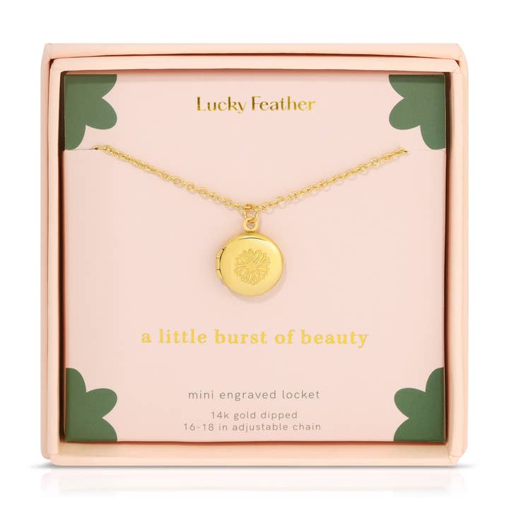 Mini Engraved Locket | Flower
