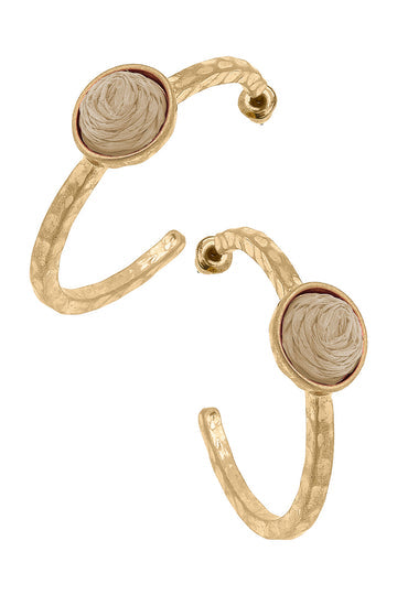 Barcelona Raffia Hoop Earrings | Natural