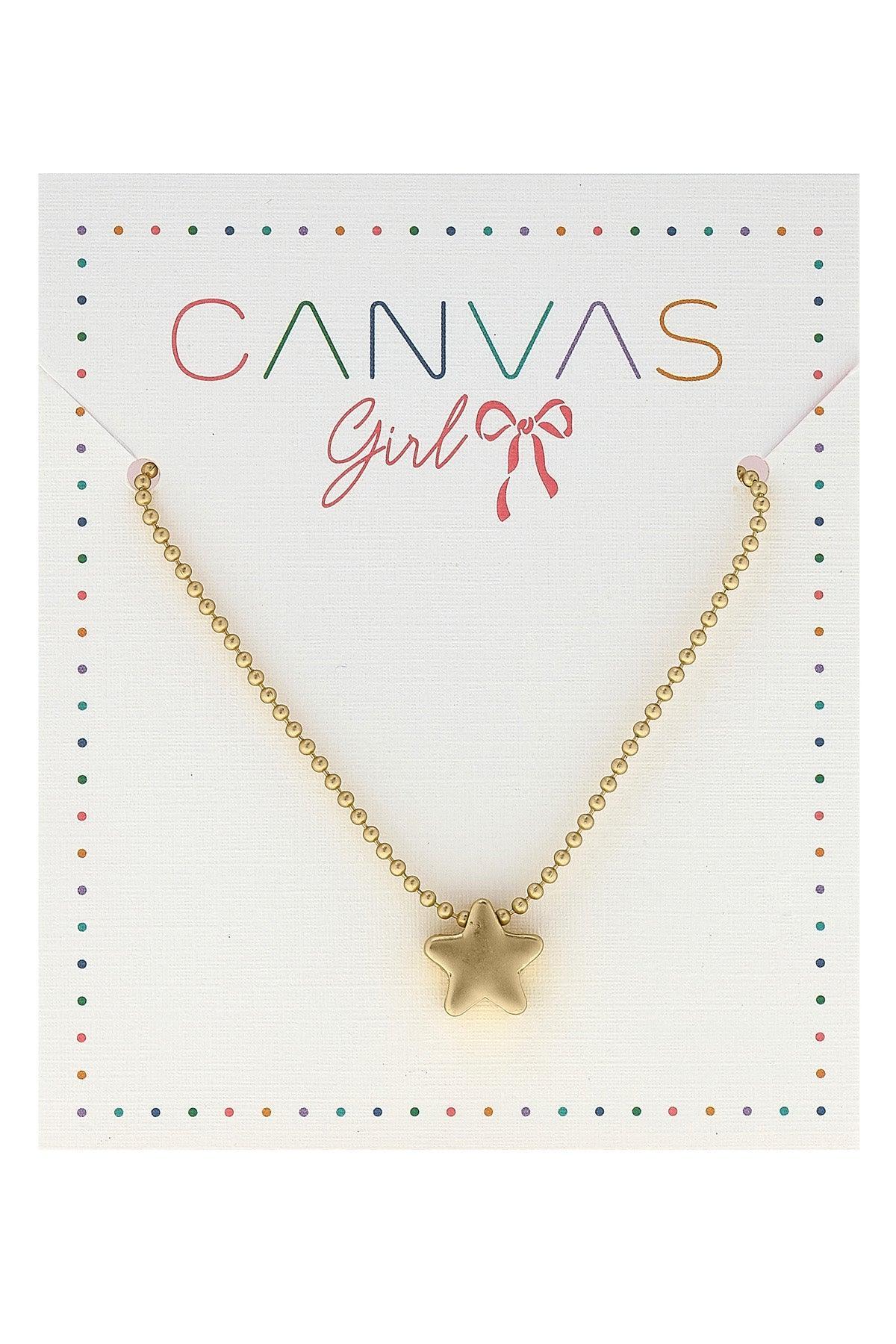 Children's Necklace | Cleo Star in Worn Gold