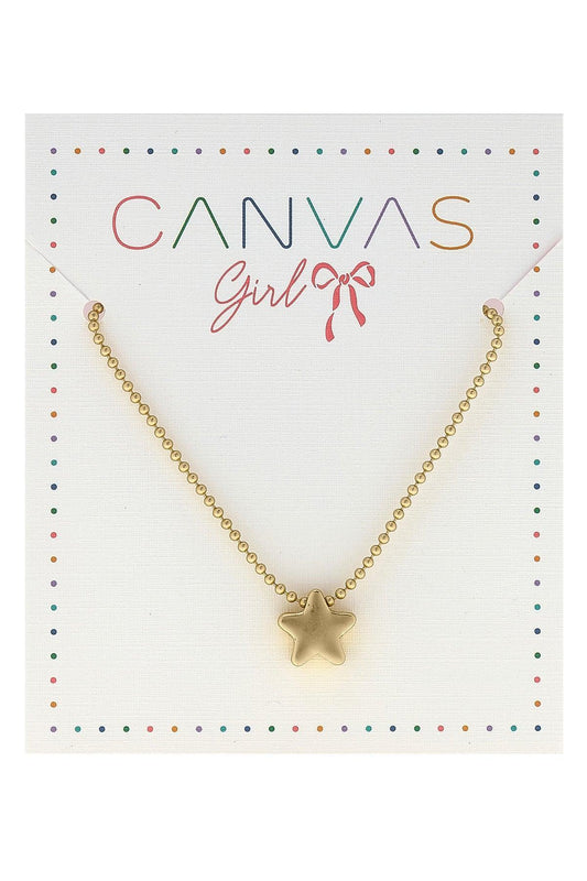 Children's Necklace | Cleo Star in Worn Gold