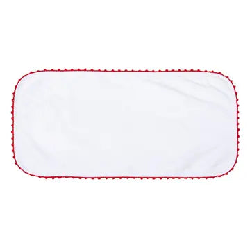 Baby Joy Burp Cloth | Red Crochet Trim