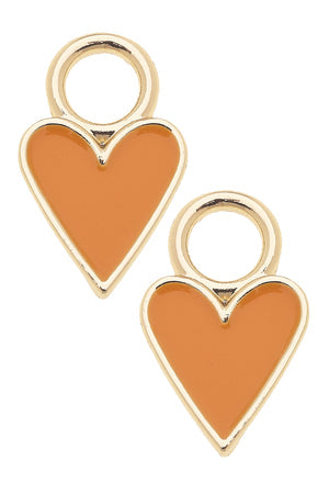 Huggie Charm | Set of 2 | Orange Heart