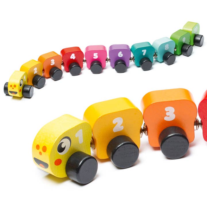 Cubika | Wooden Toy Rainbow Caterpillar