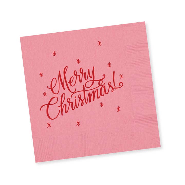 Napkins | Merry Christmas | Pink
