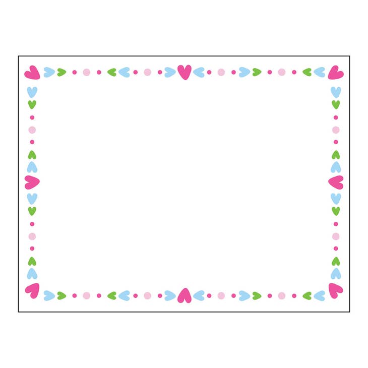Heart Border Flat Stationery