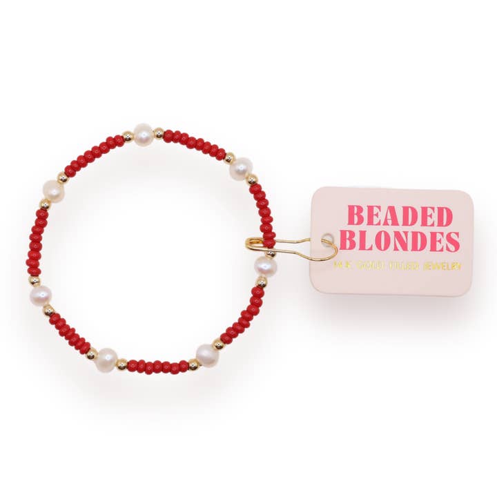 Crimson Red Pearl Bracelet