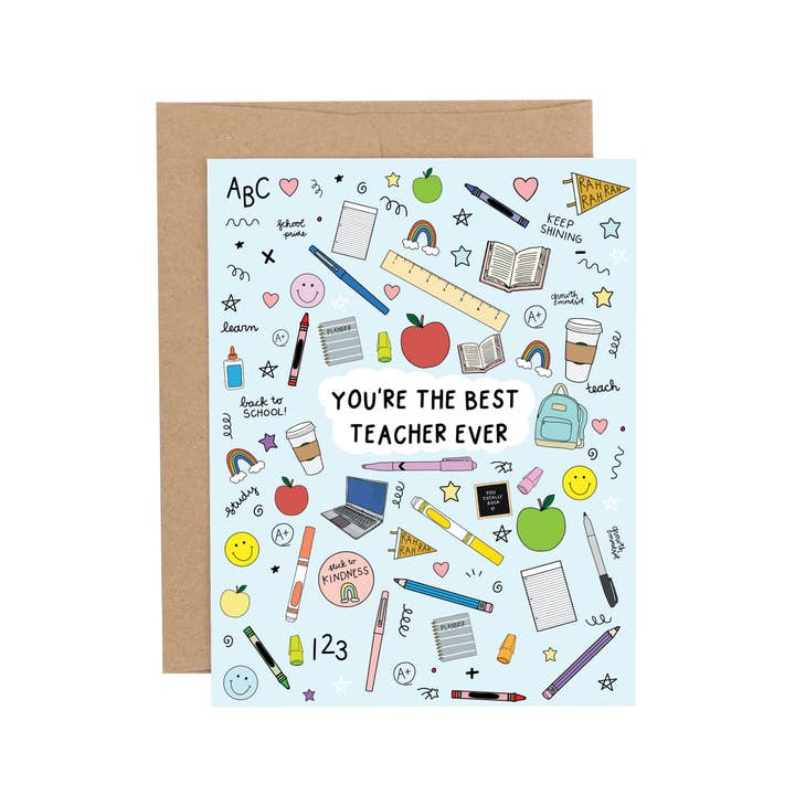 Greeting Card | Best Teacher Ever | Blue