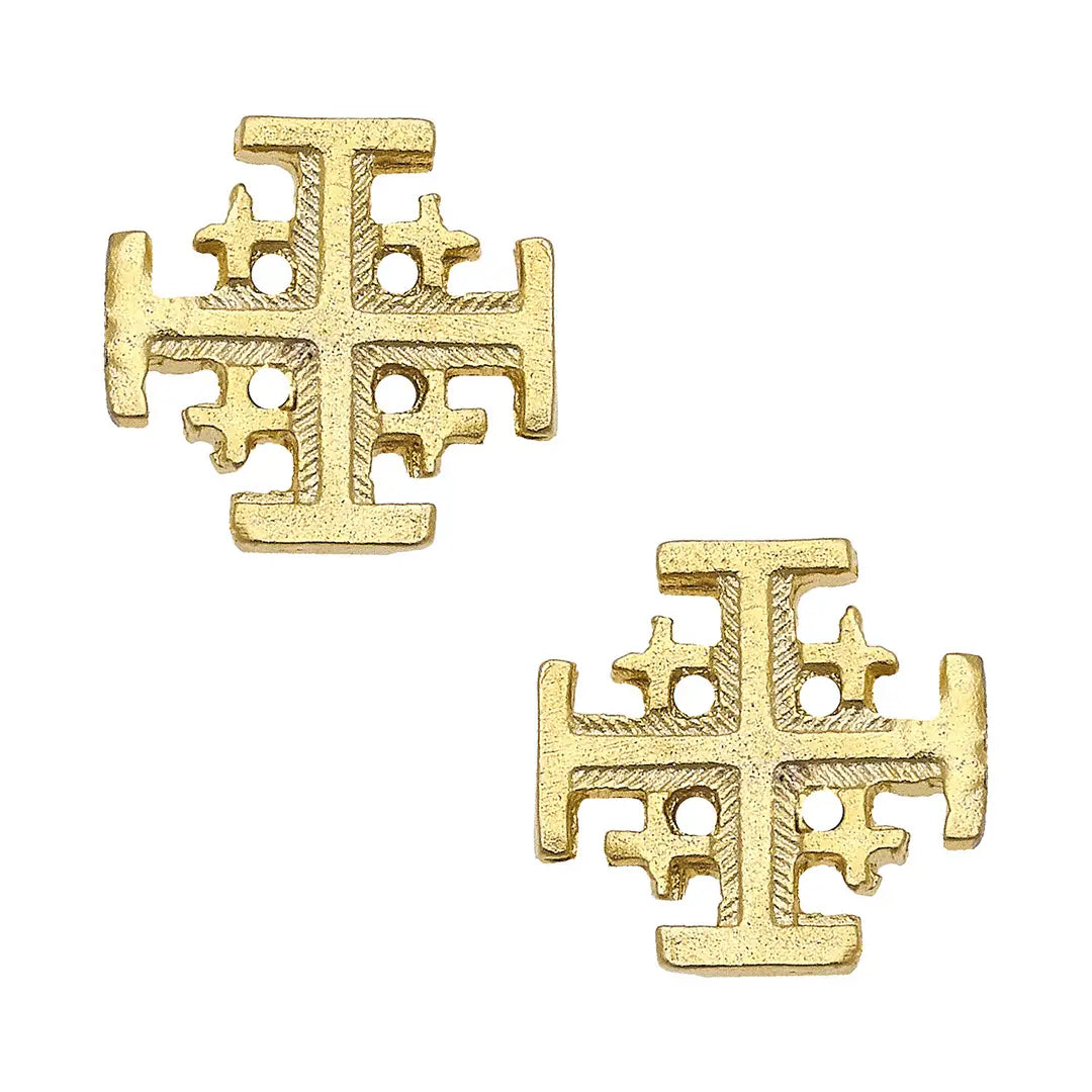 Jerusalem Cross Studs