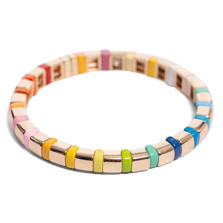 Pastel Rainbow Tile Bracelet