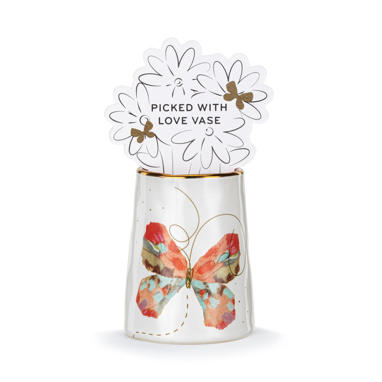 Picked With Love Vase | Orange Multi Butterfly