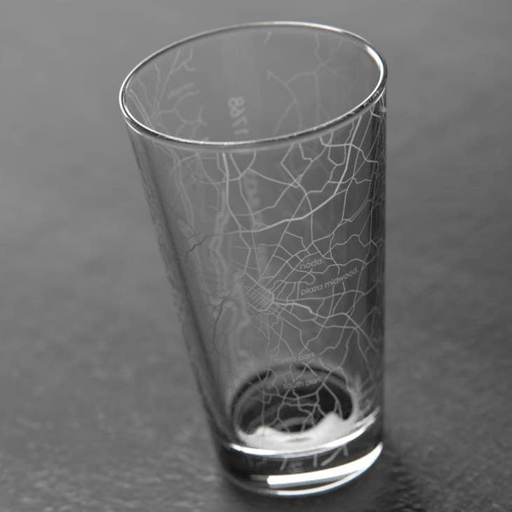 Charlotte NC Map Pint Glass
